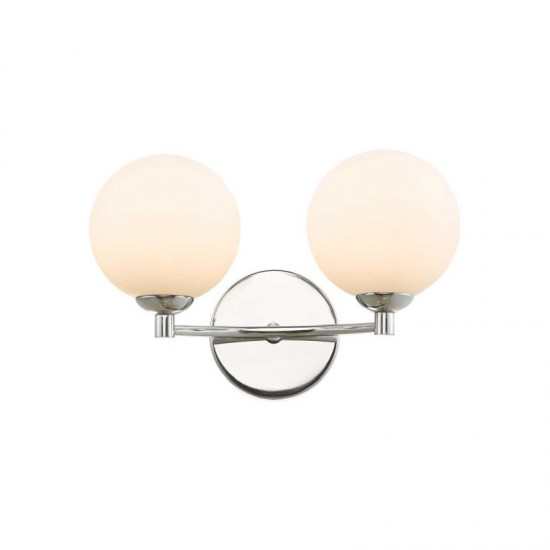 59040-003 Chrome Twin Wall Lamp with Opal Glasses