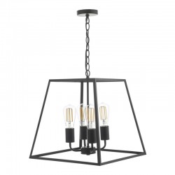 58899-003 Matt Black 4 Light Lantern Pendant 58899-003 Matt Black 4 Light Lantern Pendant