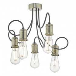 51973-003 Antique Brass & Black 5 Light Centre Fitting 51973-003 Antique Brass & Black 5 Light Centre Fitting