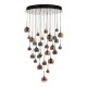 58912-003 Black Chrome 30 Light Cluster Pendant with Multicoloured Glasses 58912-003 Black Chrome 30 Light Cluster Pendant with Multicoloured Glasses