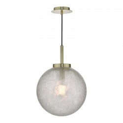 58913-003 Satin Brass Pendant with Decorative Glass Globe