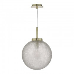 58913-003 Satin Brass Pendant with Decorative Glass Globe 58913-003 Satin Brass Pendant with Decorative Glass Globe