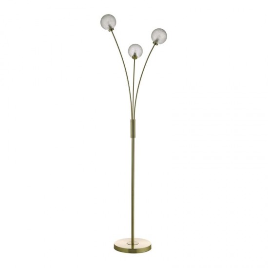 58914-003 Satin Brass 3 Light Floor Lamp with Decorative Glass Globes