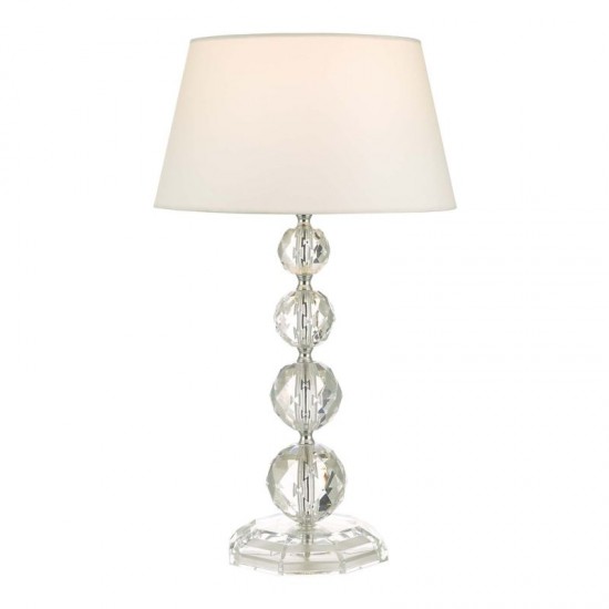 58924-003 White Shade with Crystal Acrylic Table Lamp