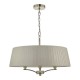 58946-003 Antique Brass 4 Light Pendant with Taupe Ribbon Shade