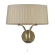 58948-003 Antique Brass 2 Light Wall Lamp with Taupe Ribbon Shade