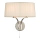 58947-003 Nickel 2 Light Wall Lamp with Ivory Ribbon Shade