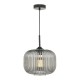 58953-003 Black Pendant with Smoked Textured Glass