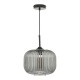 58953-003 Black Pendant with Smoked Textured Glass