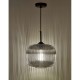 58953-003 Black Pendant with Smoked Textured Glass