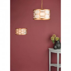 58962-003 Ivory & Gold 3 Light Pendant with Diffuser