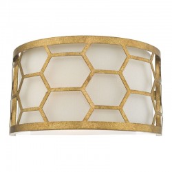 58963-003 Ivory & Gold Wall Lamp with Diffuser 