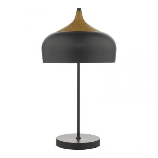 58976-003 Black & Wood 2 Light Table Lamp