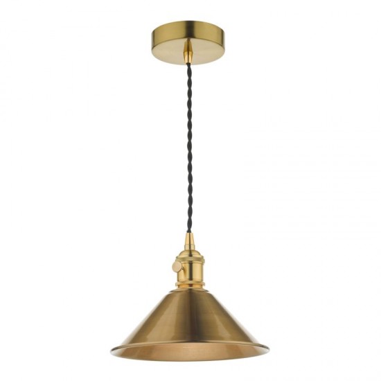 58984-003 Brass Pendant with Aged Brass Shade