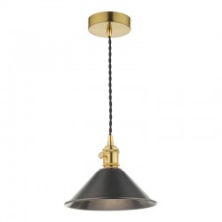 58985-003 Brass Pendant with Antique Pewter Shade 58985-003 Brass Pendant with Antique Pewter Shade