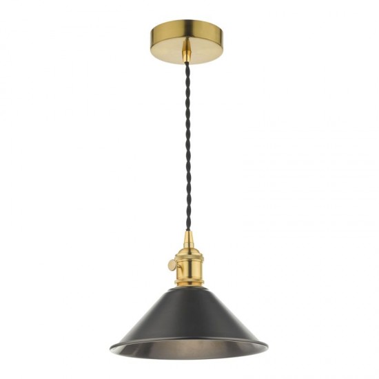 58985-003 Brass Pendant with Antique Pewter Shade