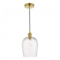 58986-003 Brass Pendant with Dimpled Glass Shade 58986-003 Brass Pendant with Dimpled Glass Shade