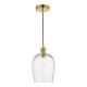 58986-003 Brass Pendant with Dimpled Glass Shade