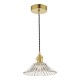 58987-003 Brass Pendant with Flared Glass Shade