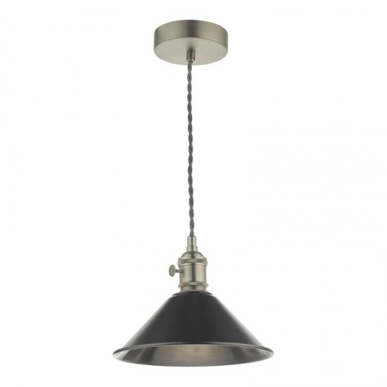 58990-003 Antique Chrome Pendant with Antique Pewter Shade