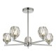 59022-003 Chrome 5 Light Ceiling Lamp with Faceted Glass Shades 59022-003 Chrome 5 Light Ceiling Lamp with Faceted Glass Shades