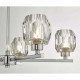 59022-003 Chrome 5 Light Ceiling Lamp with Faceted Glass Shades 59022-003 Chrome 5 Light Ceiling Lamp with Faceted Glass Shades