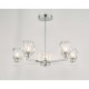 59022-003 Chrome 5 Light Ceiling Lamp with Faceted Glass Shades 59022-003 Chrome 5 Light Ceiling Lamp with Faceted Glass Shades