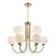 59024-003 Natural Brass 9 Light Centre Fitting with Opal Glasses