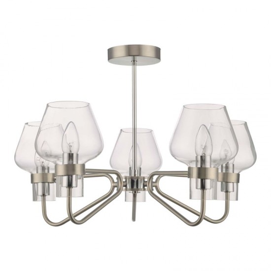 59037-003 Chrome 5 Light Semi-Flush with Clear Glasses 59037-003 Chrome 5 Light Semi-Flush with Clear Glasses