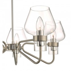 59037-003 Chrome 5 Light Semi-Flush with Clear Glasses
