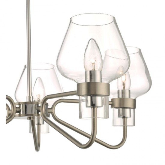 59037-003 Chrome 5 Light Semi-Flush with Clear Glasses 59037-003 Chrome 5 Light Semi-Flush with Clear Glasses