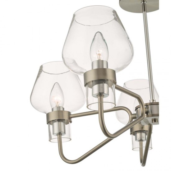 59037-003 Chrome 5 Light Semi-Flush with Clear Glasses 59037-003 Chrome 5 Light Semi-Flush with Clear Glasses