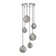 59056-003 Chrome 6 Light Cluster Pendant with Marble Effect Glasses