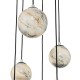 59056-003 Chrome 6 Light Cluster Pendant with Marble Effect Glasses