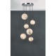 59056-003 Chrome 6 Light Cluster Pendant with Marble Effect Glasses