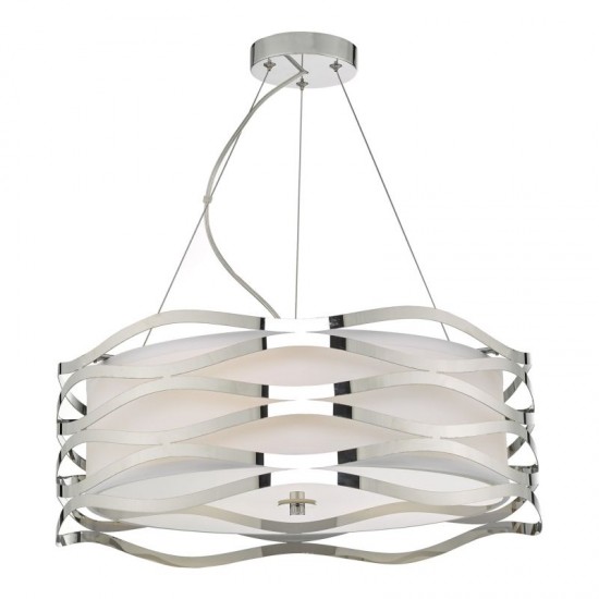 59057-003 White Shade & Diffuser and Chrome 3 Light Pendant 59057-003 White Shade & Diffuser and Chrome 3 Light Pendant
