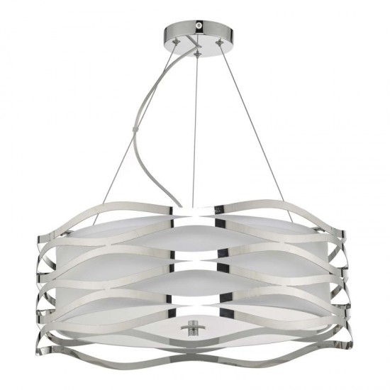 59057-003 White Shade & Diffuser and Chrome 3 Light Pendant 59057-003 White Shade & Diffuser and Chrome 3 Light Pendant