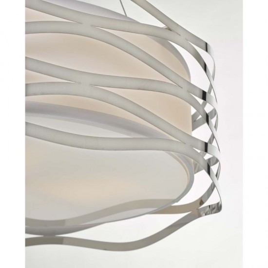 59057-003 White Shade & Diffuser and Chrome 3 Light Pendant 59057-003 White Shade & Diffuser and Chrome 3 Light Pendant