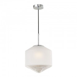 59060-003 Chrome Pendant with Ribbed Glass