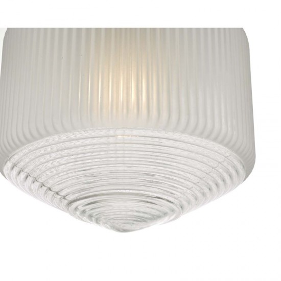 59060-003 Chrome Pendant with Ribbed Glass 59060-003 Chrome Pendant with Ribbed Glass