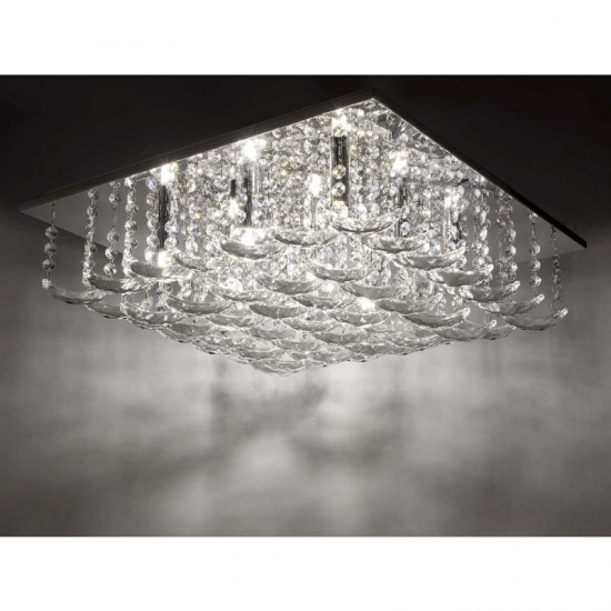 59063-003 Crystal & Polished Chrome 9 Light Ceiling Lamp 59063-003 Crystal & Polished Chrome 9 Light Ceiling Lamp