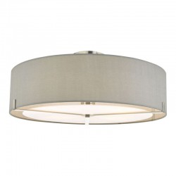 59087-003 Chrome 3 Light Ceiling Lamp with Grey Shade