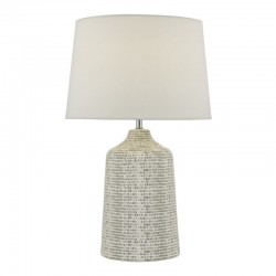 59123-003 Grey Ceramic Table Lamp with Ivory Shade