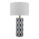 59127-003 White & Blue Ceramic Table Lamp with White Shade