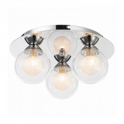 108966-005 Chrome 3 Light Semi Flush with Double Glass  108966-005 Chrome 3 Light Semi Flush with Double Glass