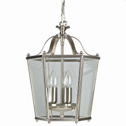 23892-005 Satin Nickel 3 Light Lantern Pendant 23892-005 Satin Nickel 3 Light Lantern Pendant