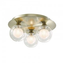 7947-005 Antique Brass 3 Light Semi Flush with Double Glasses 7947-005 Antique Brass 3 Light Semi Flush with Double Glasses