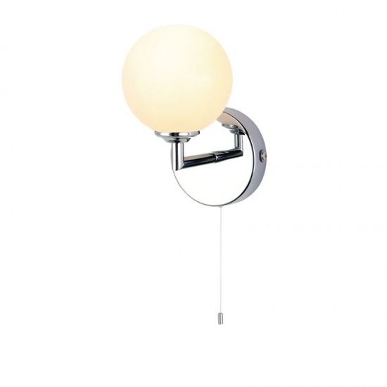 8203-005 Chrome Wall Lamp with Glass Globes