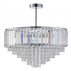 75551-005 Chrome 5 Light Semi Flush with Crystal