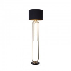 60695-005 Matt Brass Floor Lamp with Black Shade 60695-005 Matt Brass Floor Lamp with Black Shade